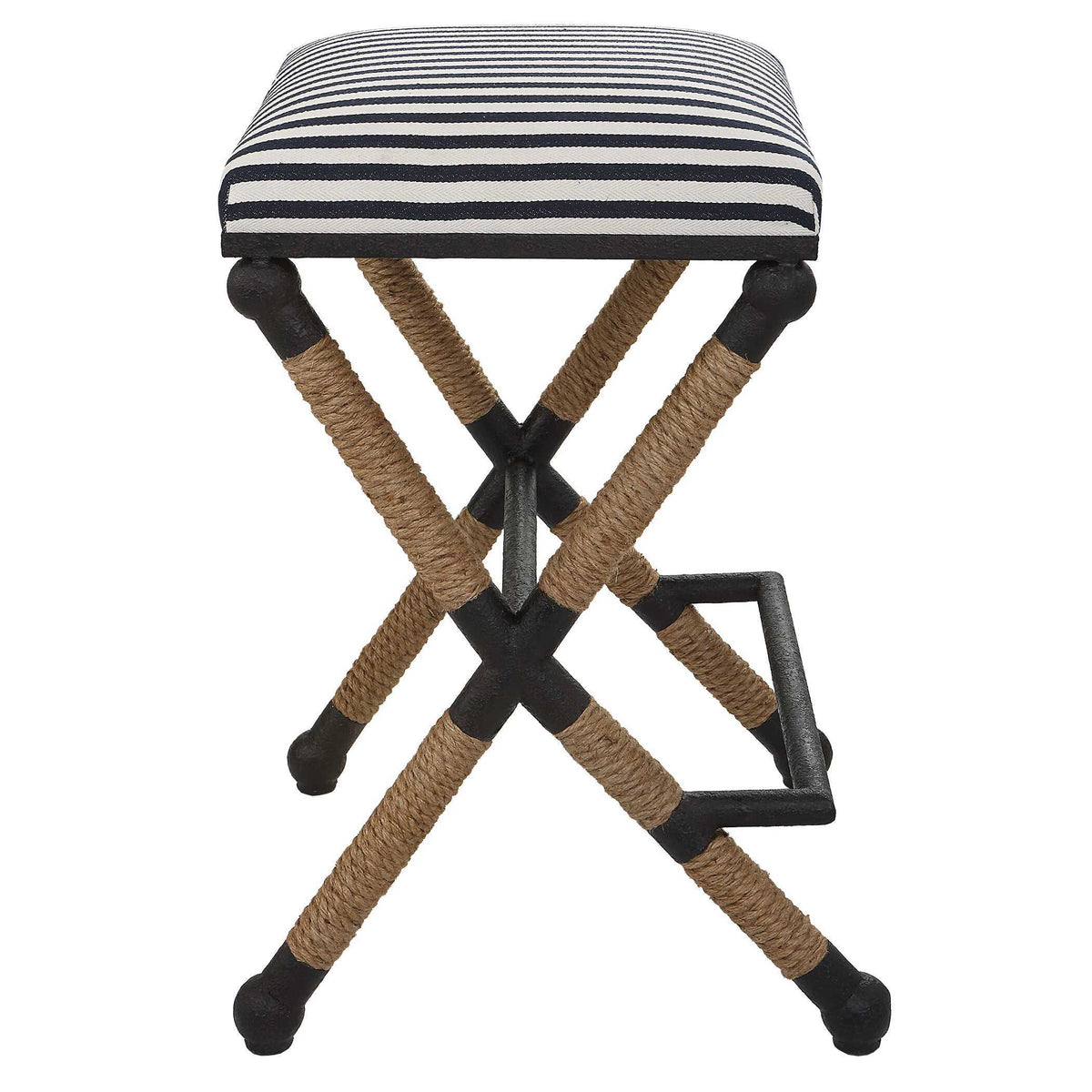 Braddock Backless Counter Stool - Black / White by Uttermost - View 4