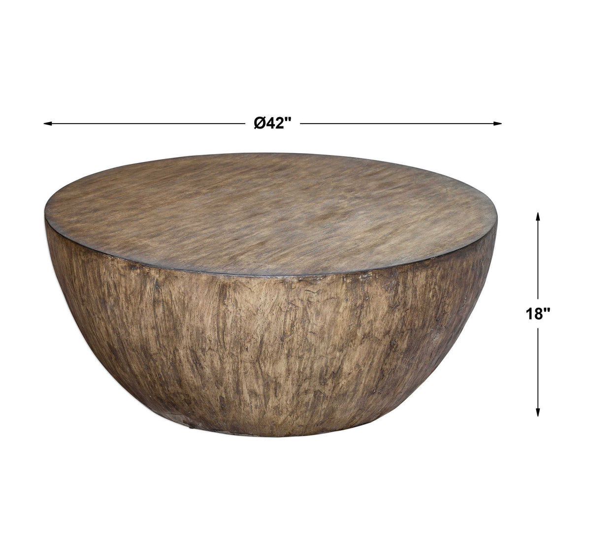 Lark Round Wood Coffee Table - Dark Brown by Uttermost - View 4