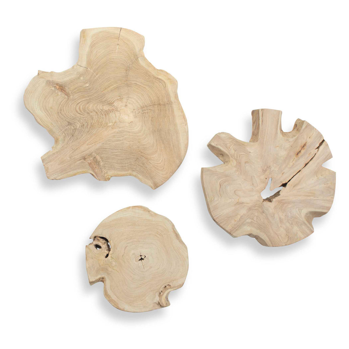 Kalani Wood Outdoor Wall Art (Set of 3) - Light Brown by Uttermost - View 1