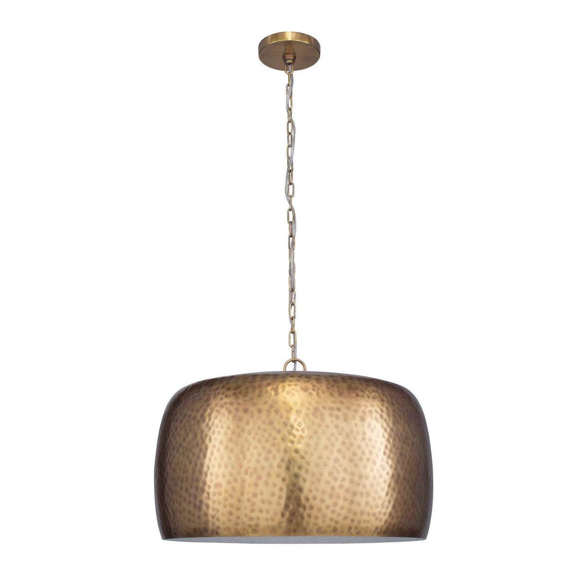Lemont Hammered Brass 1 Light Pendant Brass - Bronze by Uttermost - View 4
