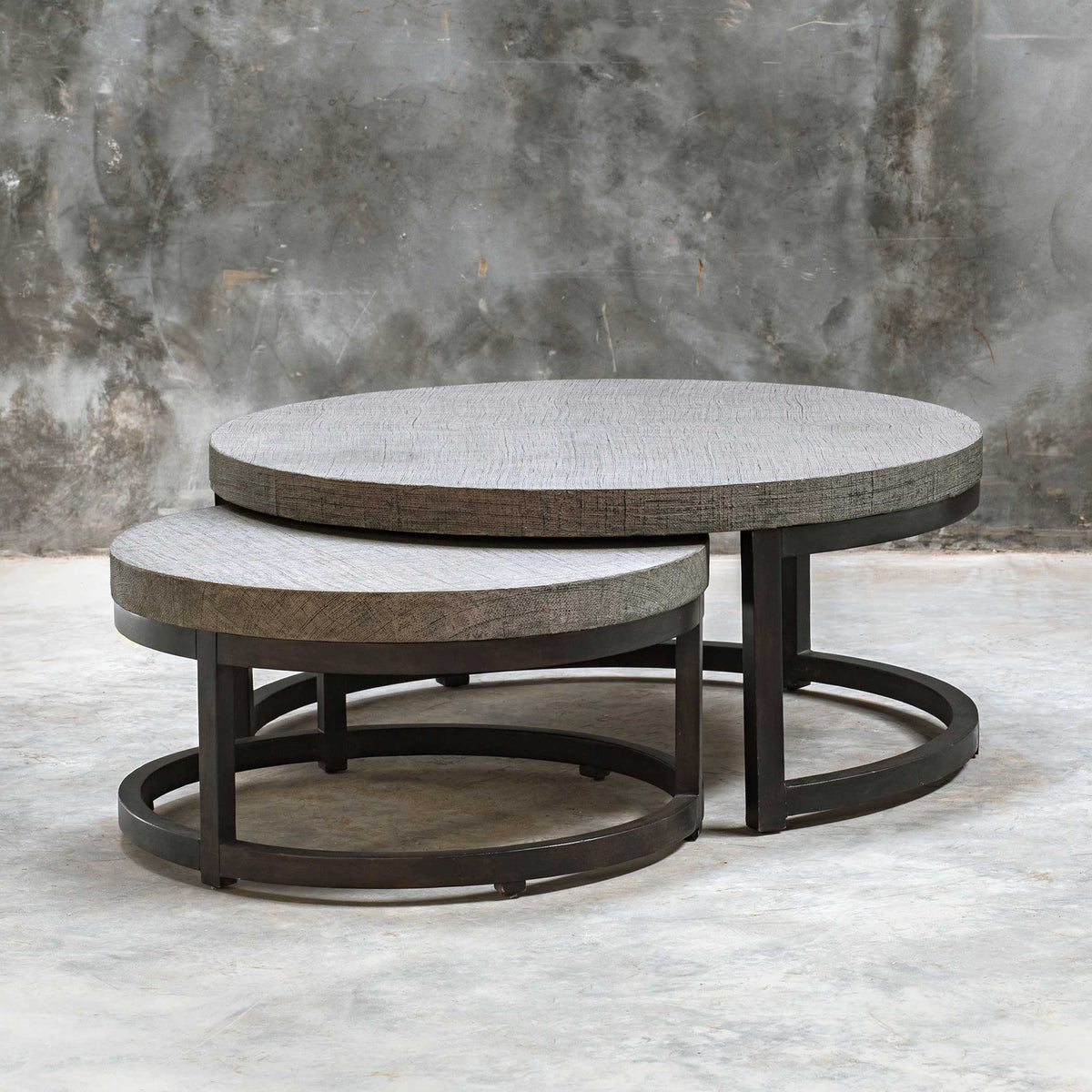 Aiyara Nesting Tables (Set of 2) - Gray / Black by Uttermost - View 3