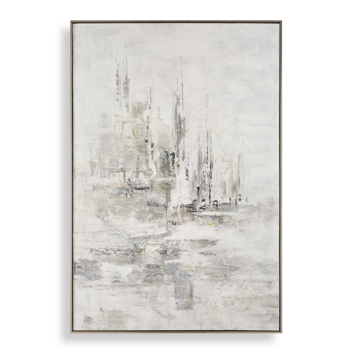 Hours In Silence Abstract Art - Gray / White by Uttermost - View 1