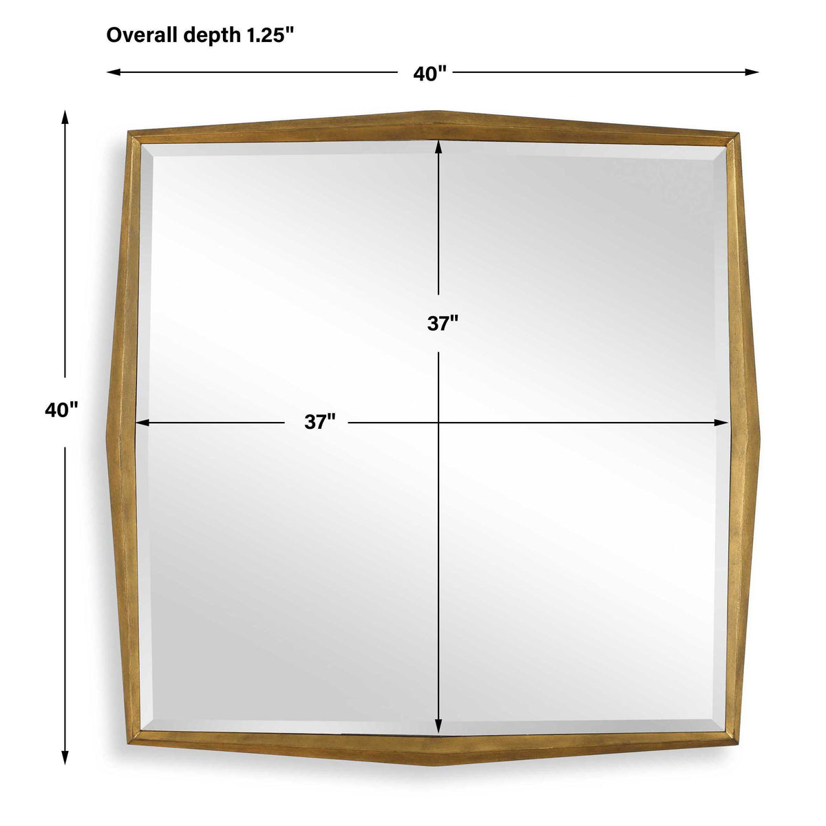 On Point Square Mirror - Gold by Uttermost - View 7