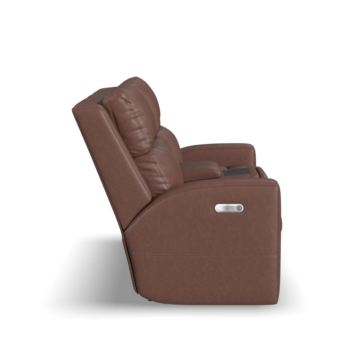 Score Leather Power Reclining Loveseat With Console & Power Headrests & Lumbar | Flexsteel