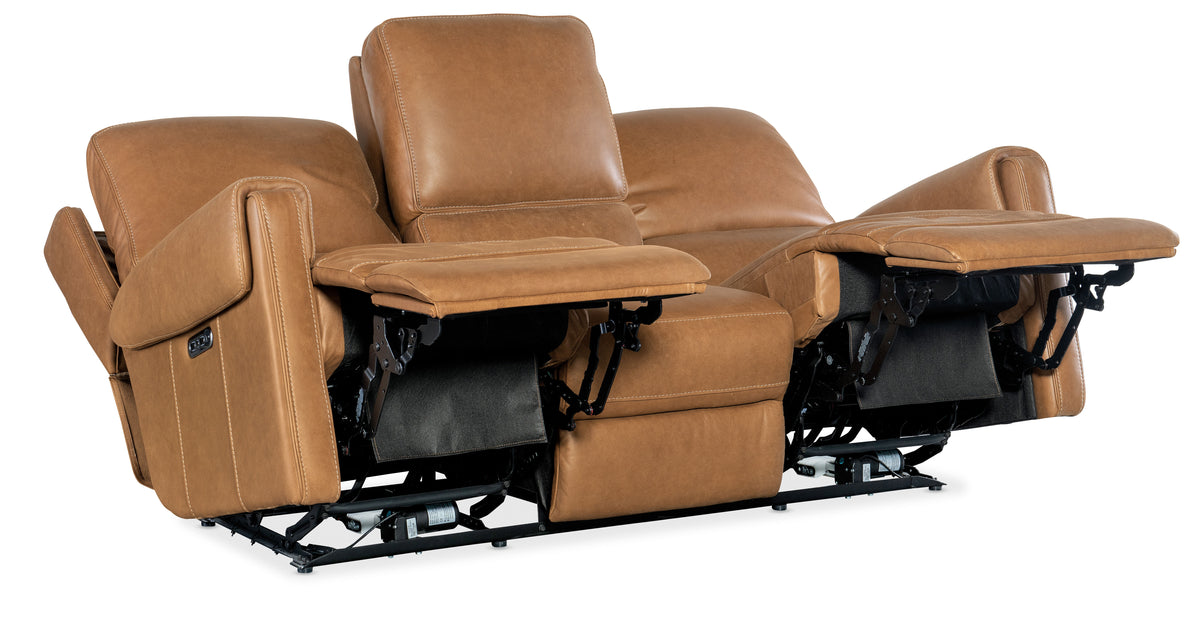 Somers Sofa With Power Recline & Power Headrest - Light Brown by Hooker Furniture - View 4