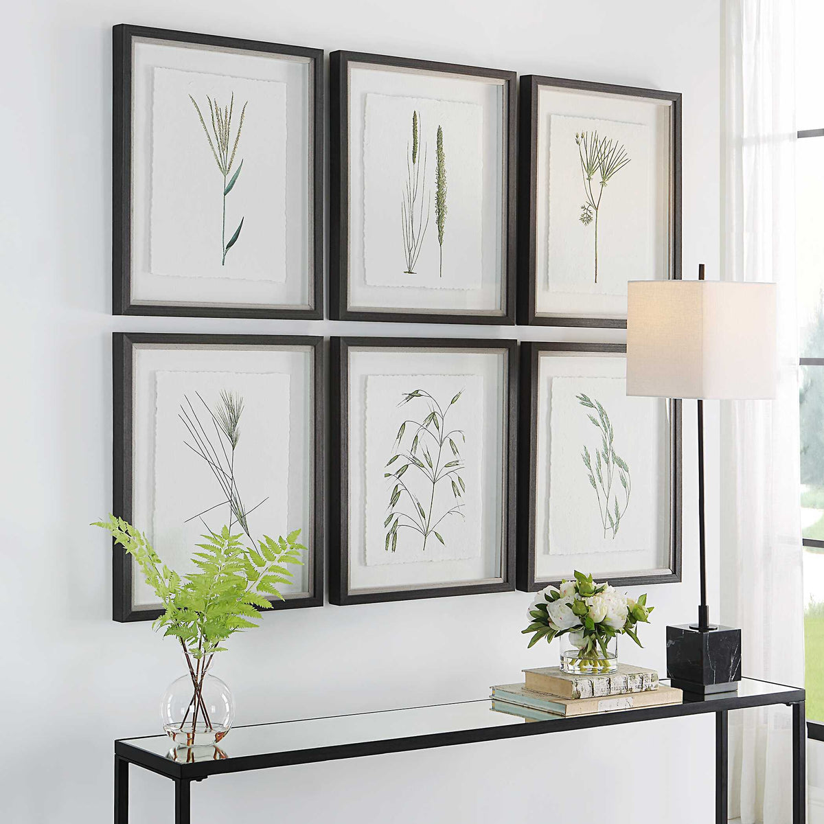 Forest Finds Finds Framed Prints (Set of 6) - White / Green by Uttermost - View 3