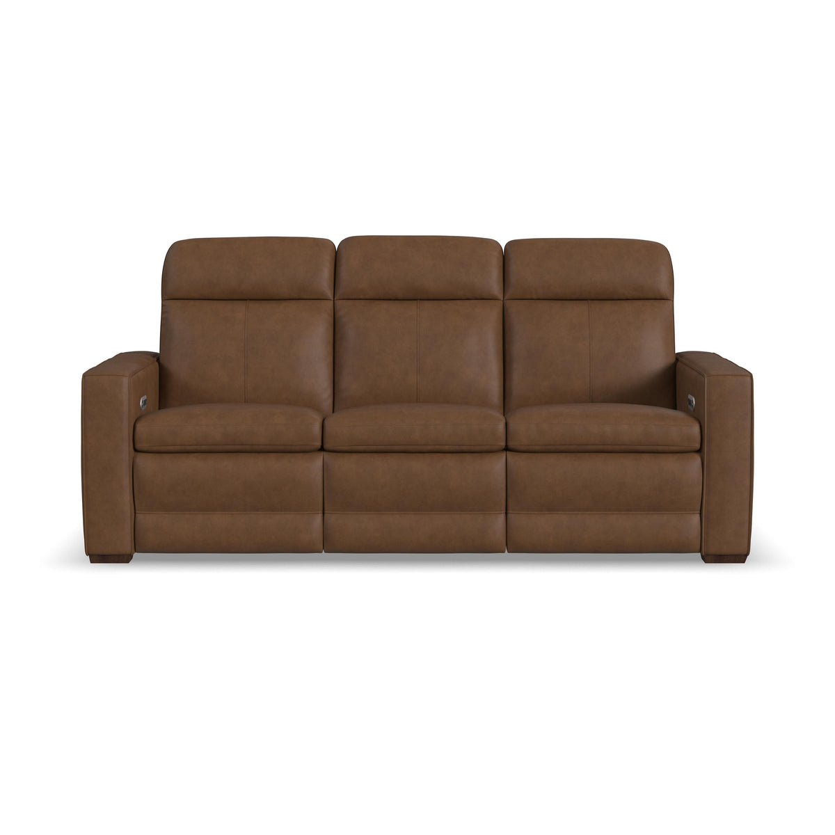 Dutch Power Reclining Sofa With Console, Power Headrest, & Lumbar - Dark Brown | Flexsteel