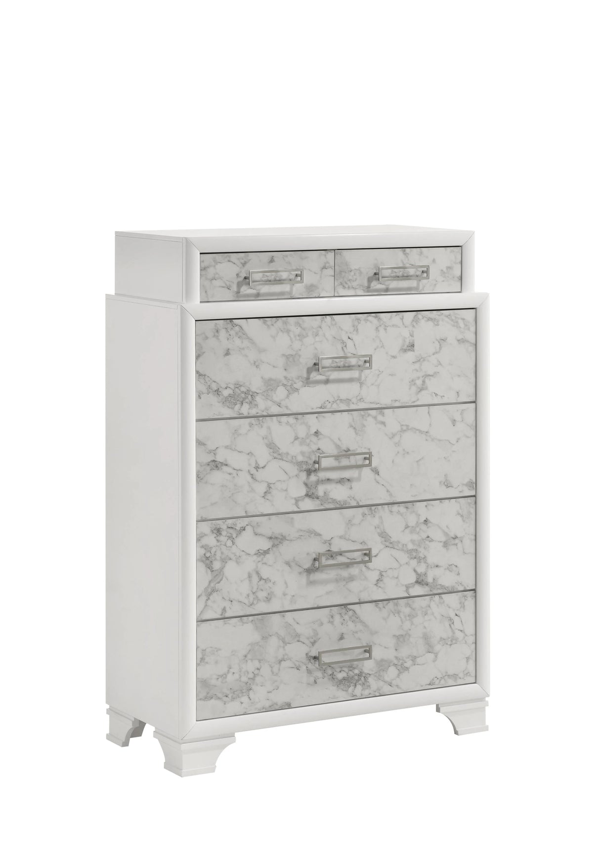 Soul Modern style Full 5PC bedroom set made with wood and Drawers in white - sold by Home Elegance USA