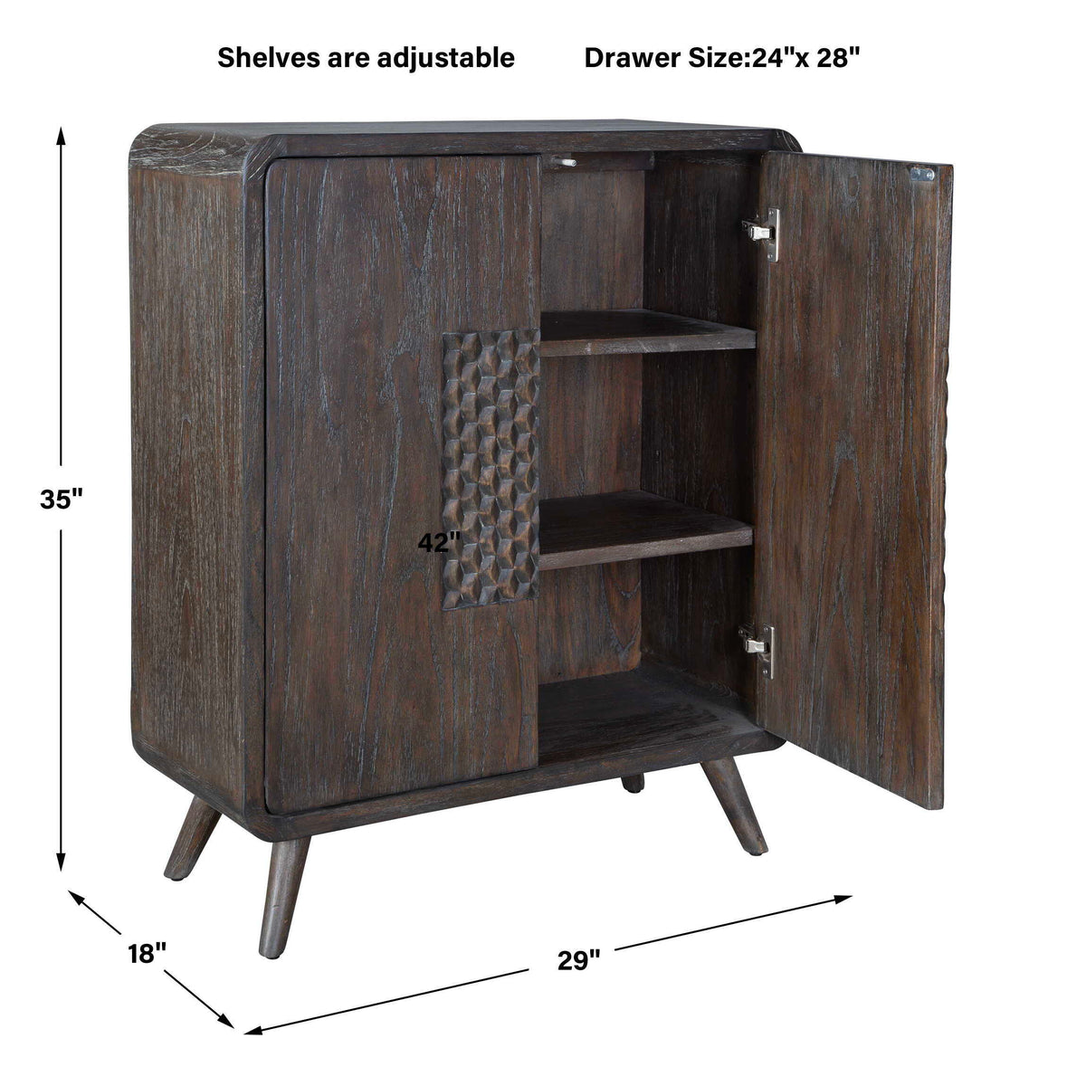 Hausen 2 Door Mid-Century Cabinet - - Dark Brown by Uttermost - View 10