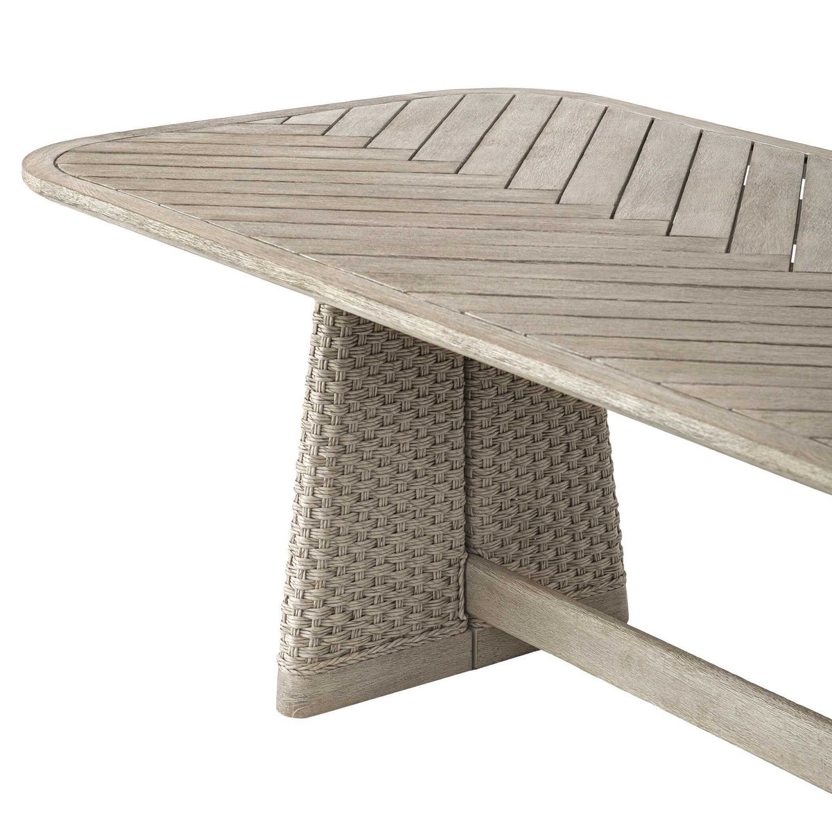 Harbor Herringbone Indoor-Outdoor Dining Table - Light Brown by Uttermost - View 6