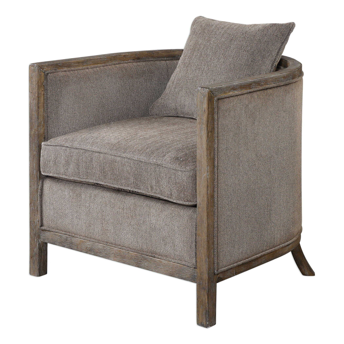 Viaggio Chenille Accent Chair Gray - Light Brown by Uttermost - View 3