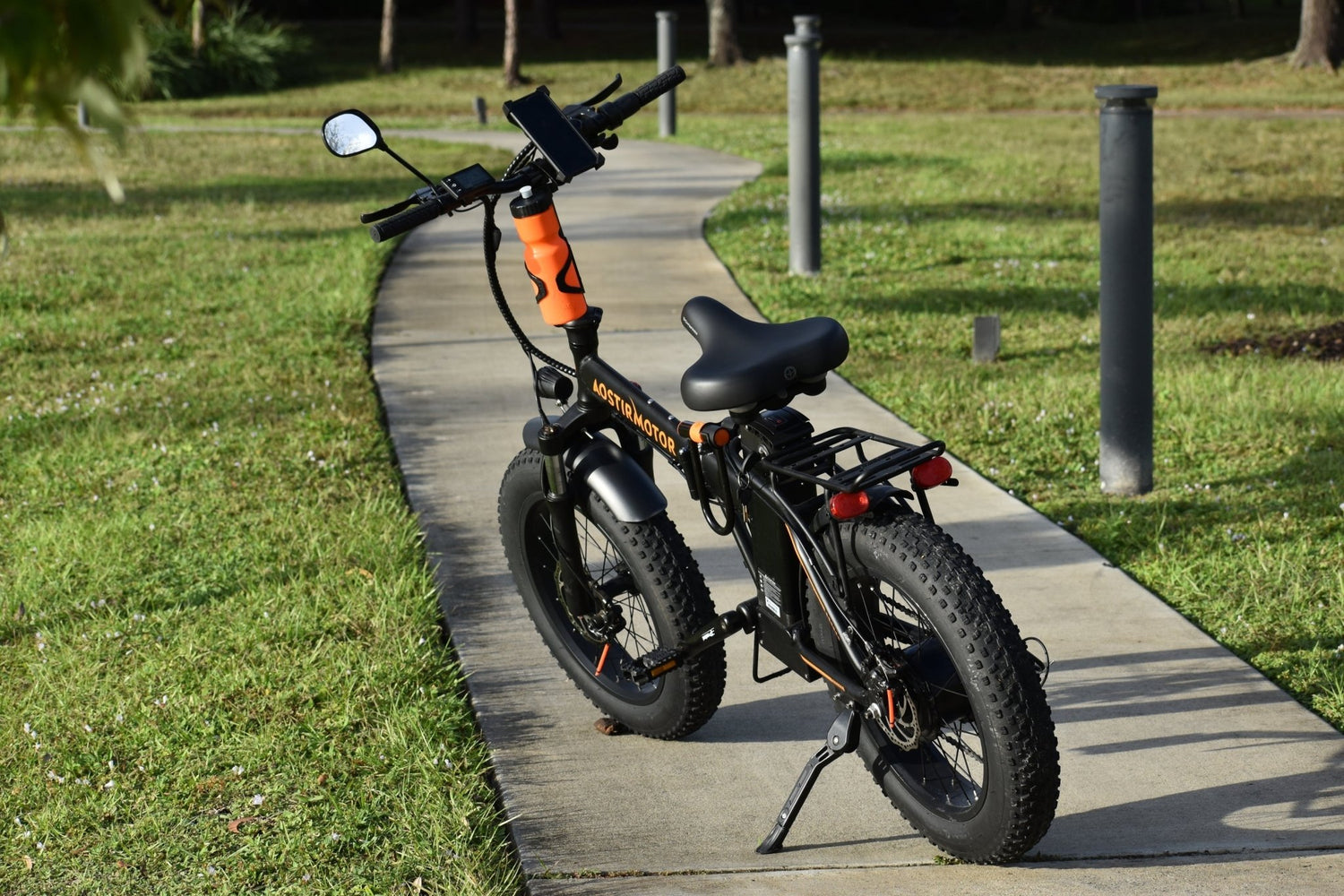 AOSTIRMOTOR Folding Electric Bike Ebike Bicycle 500W Motor 20" Fat Tire With 36V/13Ah Li - Battery Beach Snow Bicycle A20 | Home Elegance USA