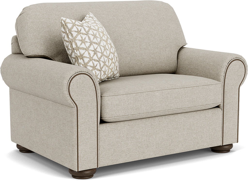Preston Fabric Chair And a Half With Nailhead Trim | Flexsteel
