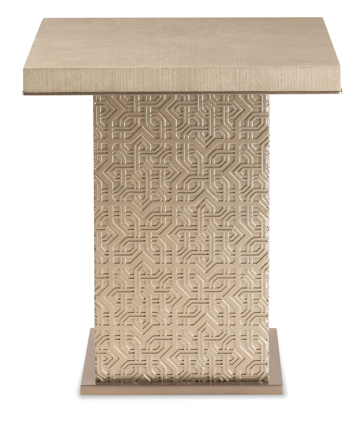 Geometry High Side Table Polished Limestone - Beige / Gold by Hooker Furniture - View 2