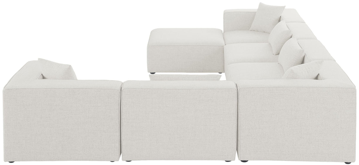 Cube - Modular Sectional 7 Piece - Cream - Fabric | Home Elegance USA