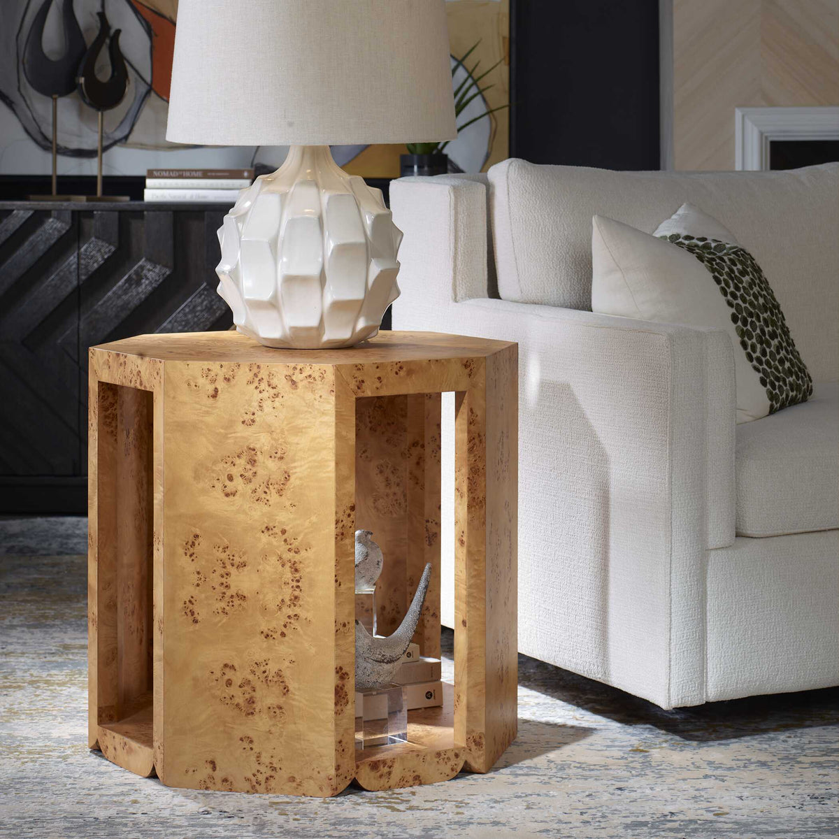 Indus Side Table Burl - Light Brown by Uttermost - View 3
