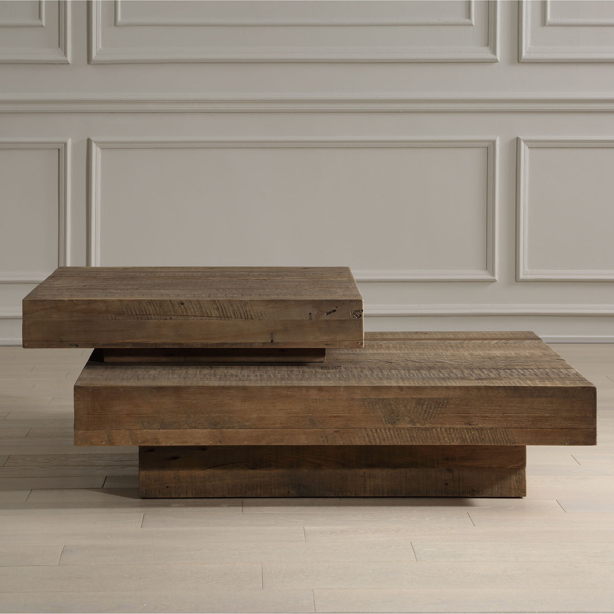 Rustic Planes Modern Coffee Table - Dark Brown by Uttermost - View 2