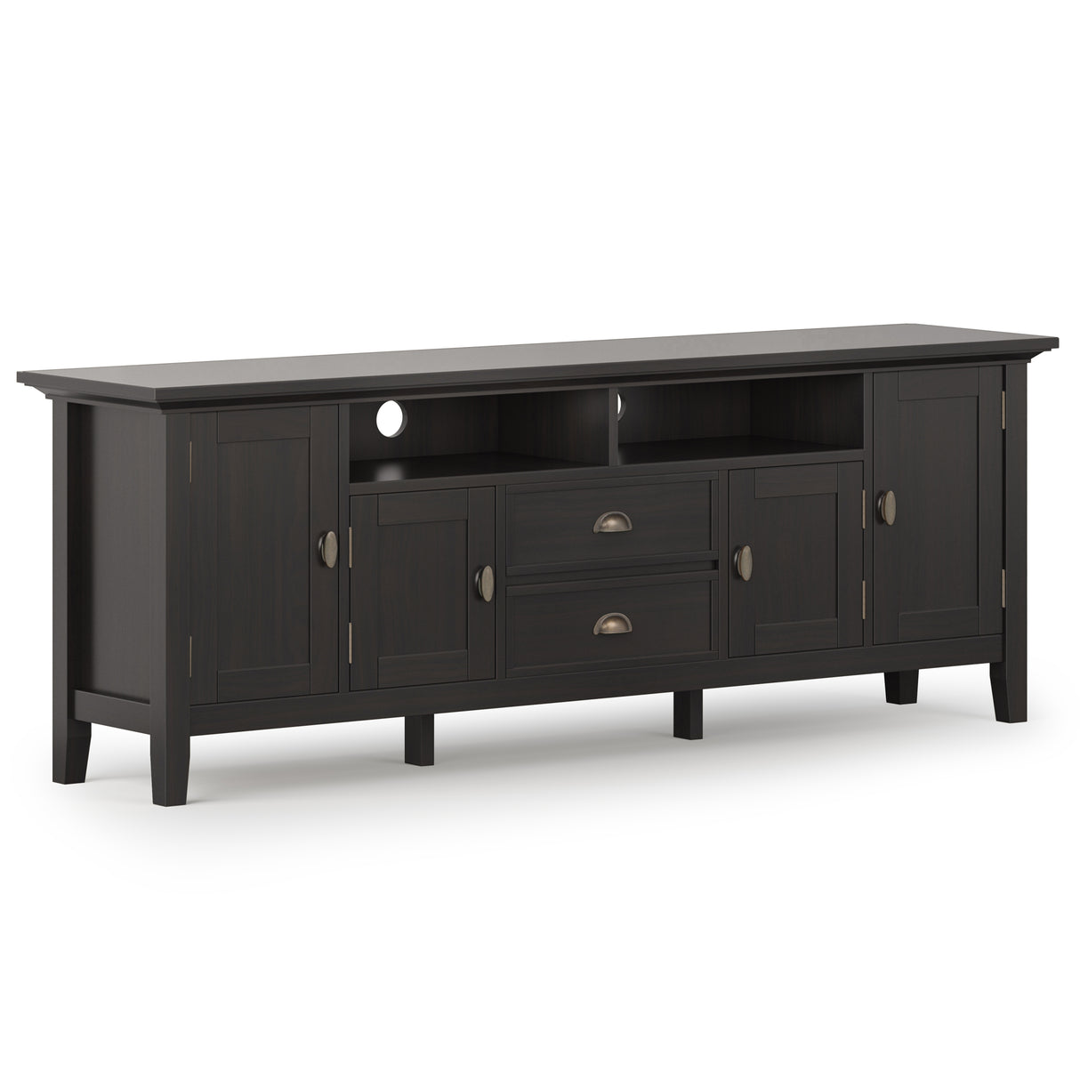 Redmond 72 inch Wide Solid Wood TV Stand in Hickory Brown For TVs up to 80 inches