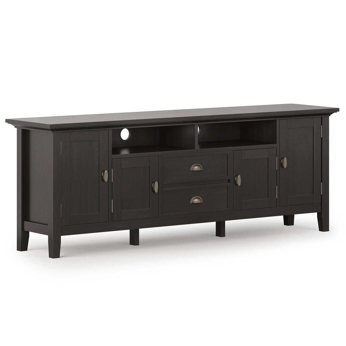 Redmond 72 inch Wide Solid Wood TV Stand in Hickory Brown For TVs up to 80 inches - sold by Home Elegance USA
