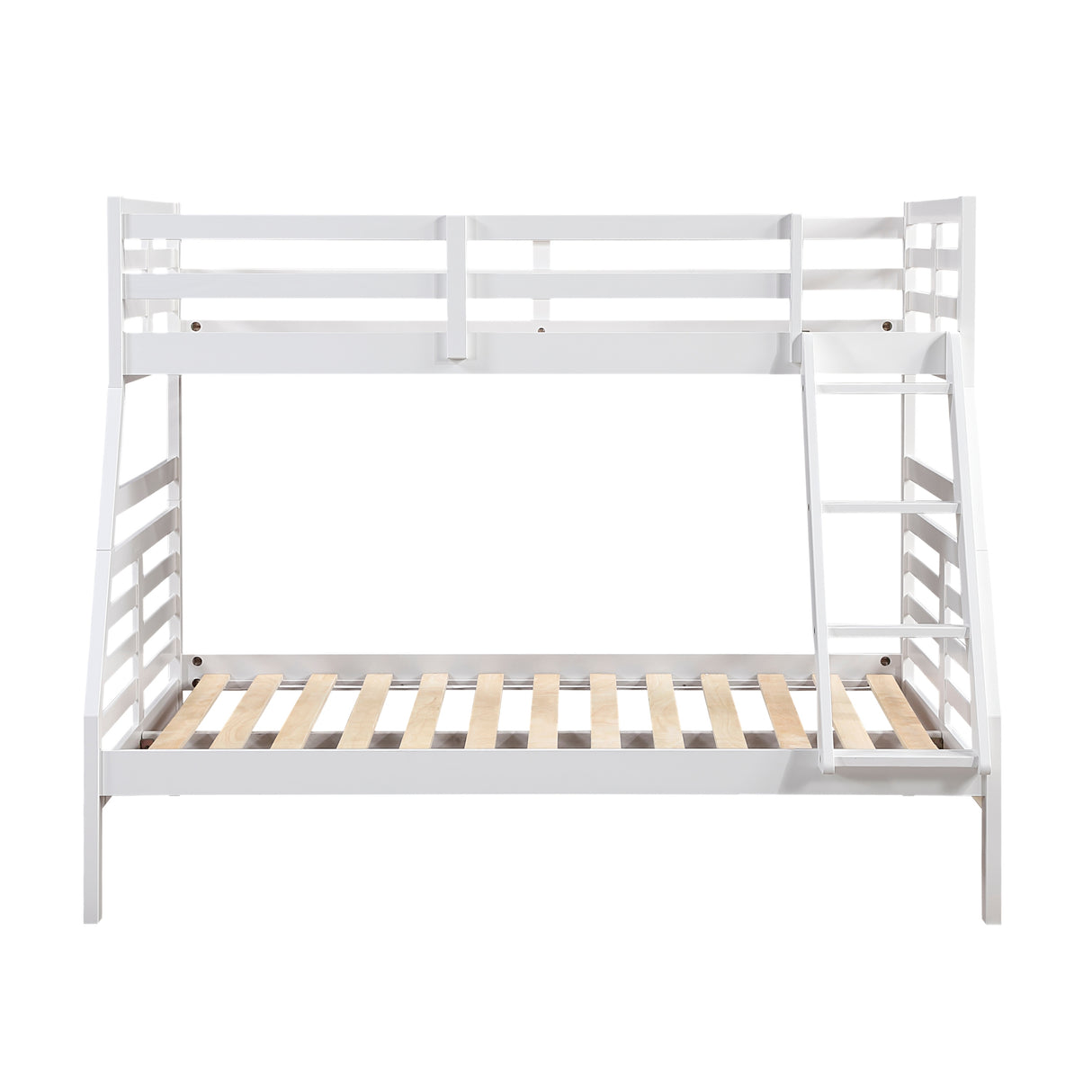 Twin over Full Bunk Bed 1pc Classic White Finish Youth Bedroom Furniture Durable Wood - sold by Home Elegance USA