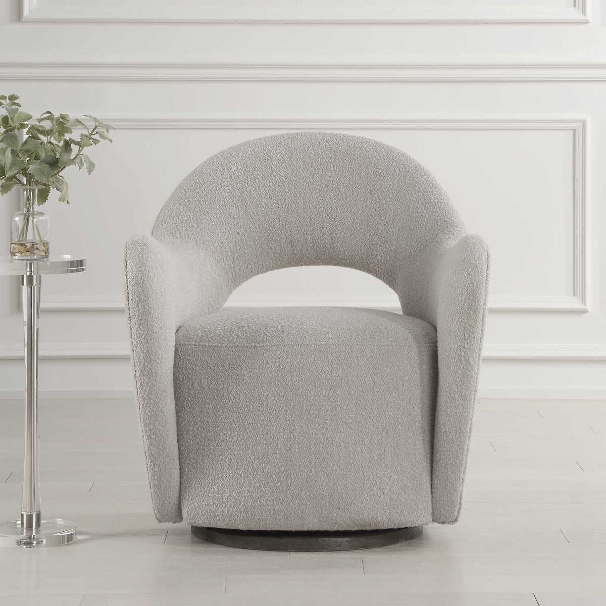 Wander Fabric Swivel Chair - Gray by Uttermost - View 2