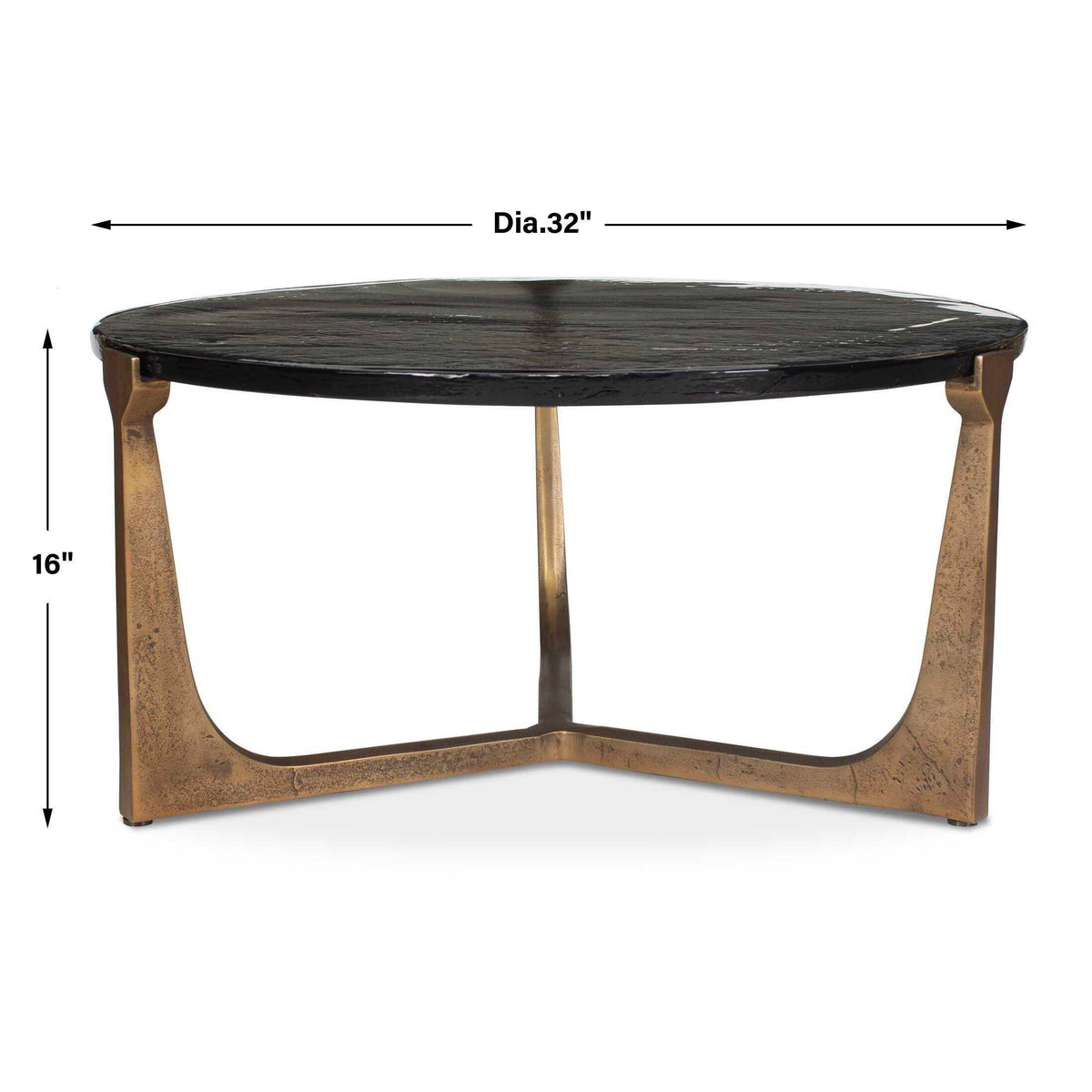 Bohdi Outdoor Coffee Table Brass / Black - Gold / Black by Uttermost - View 6
