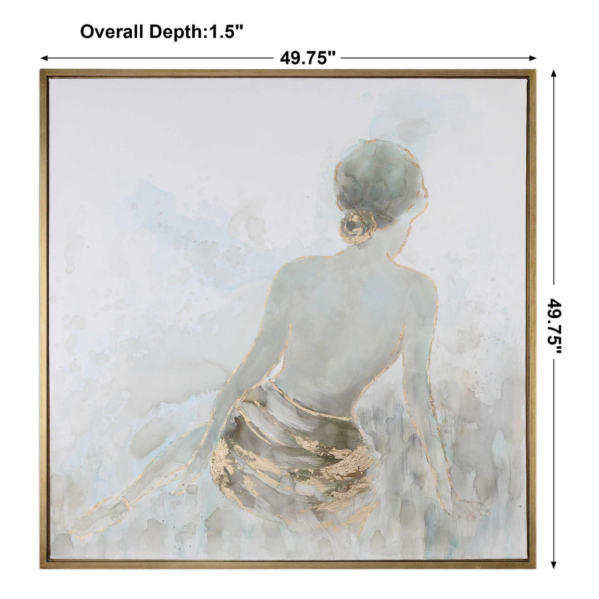 Gold Highlights Feminine Art - Light Gray / Yellow by Uttermost - View 4