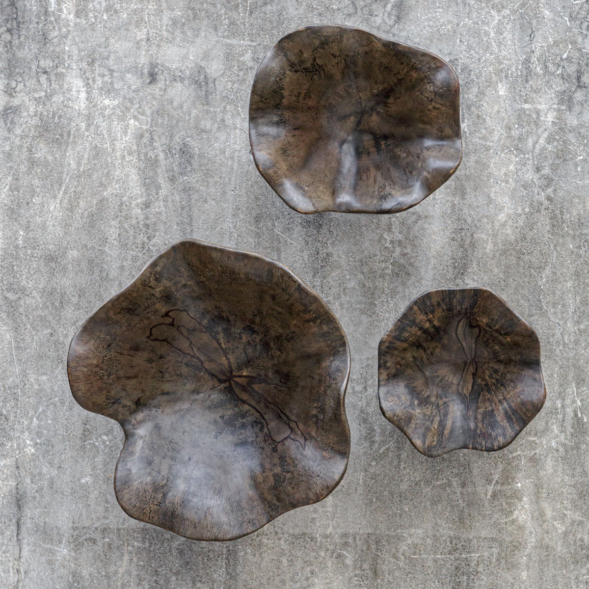 Two Wood Wall Decor (Set of 3) Mocha - Dark Brown by Uttermost - View 2