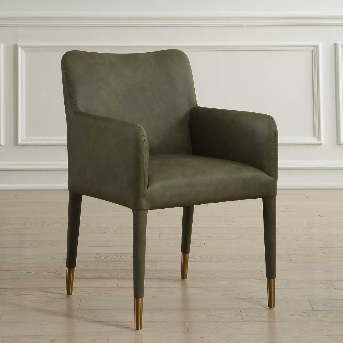 Conifer Pine Dining Armchair - Dark Green by Uttermost - View 3