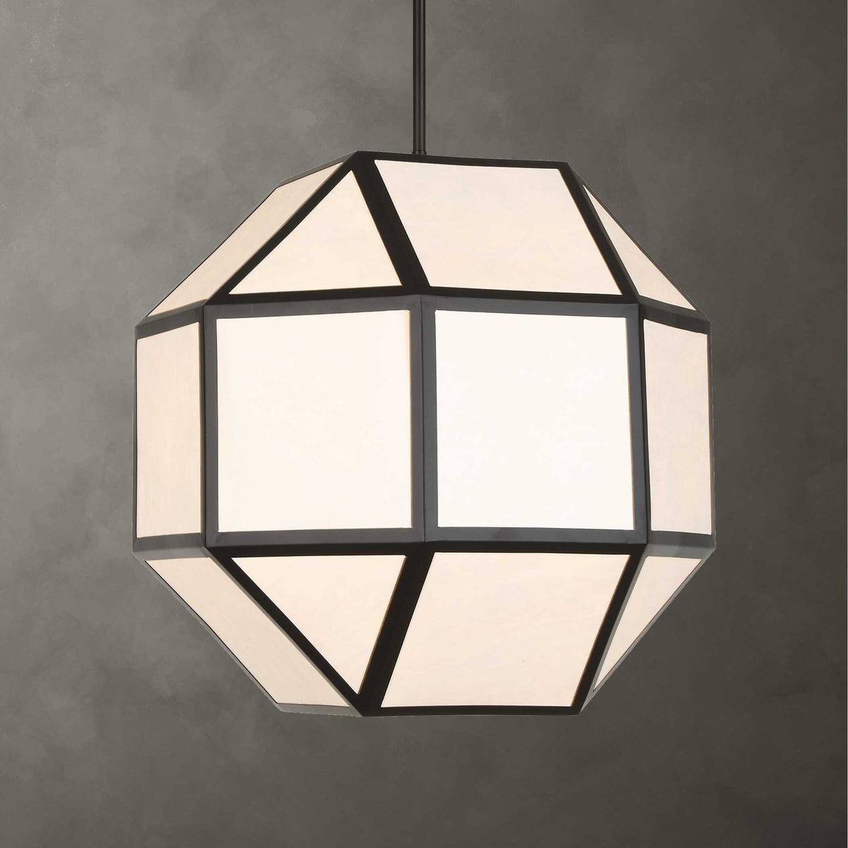 Hoi An 4 Light Geometric Chandelier - Black by Uttermost - View 3