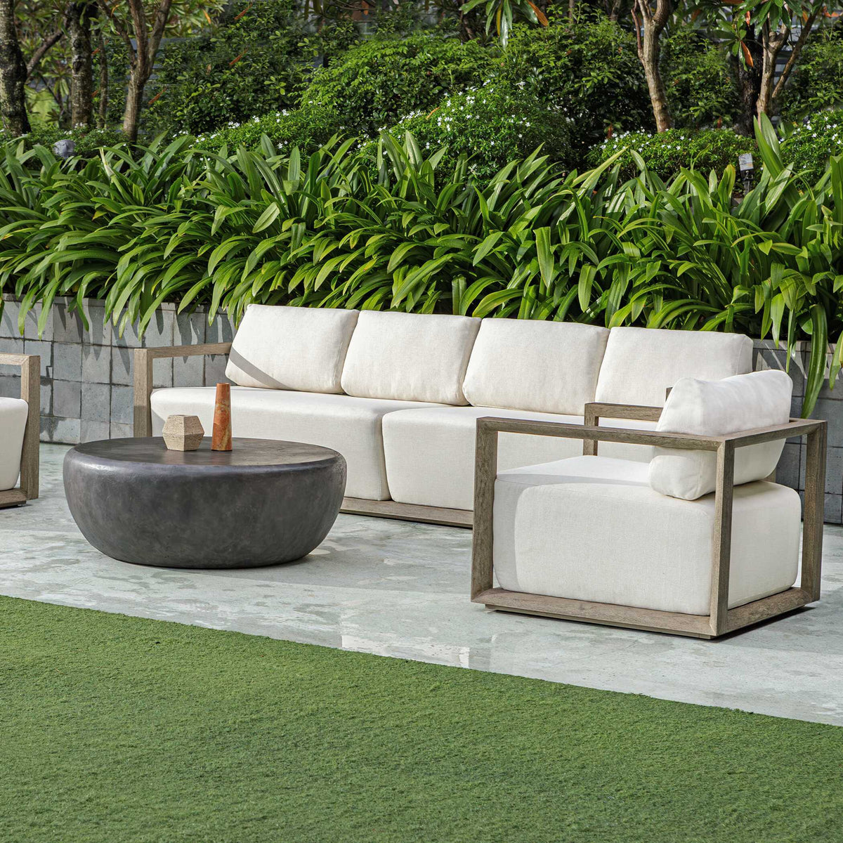 Remsen Outdoor Sofa - White by Uttermost - View 6