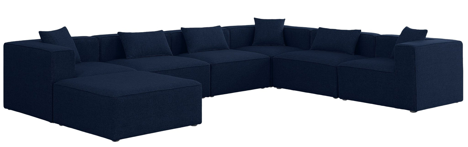 Cube - Modular Sectional 7 Piece - Navy - Fabric | Home Elegance USA