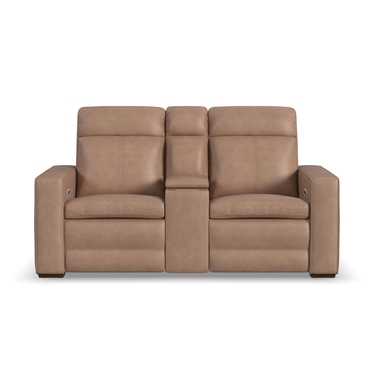 Dutch Power Reclining Loveseat With Console, Power Headrest & Lumbar - Light Brown | Flexsteel