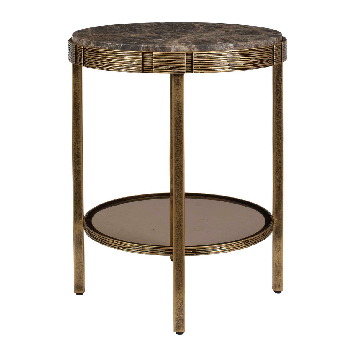 Cusano Round Dark Marble Accent Table Brass / Brown - Gold / Dark Brown by Uttermost - View 6