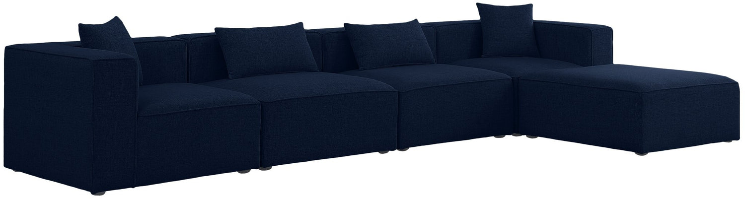 Cube - Modular Sectional 5 Piece - Navy - Fabric - Modern & Contemporary | Home Elegance USA