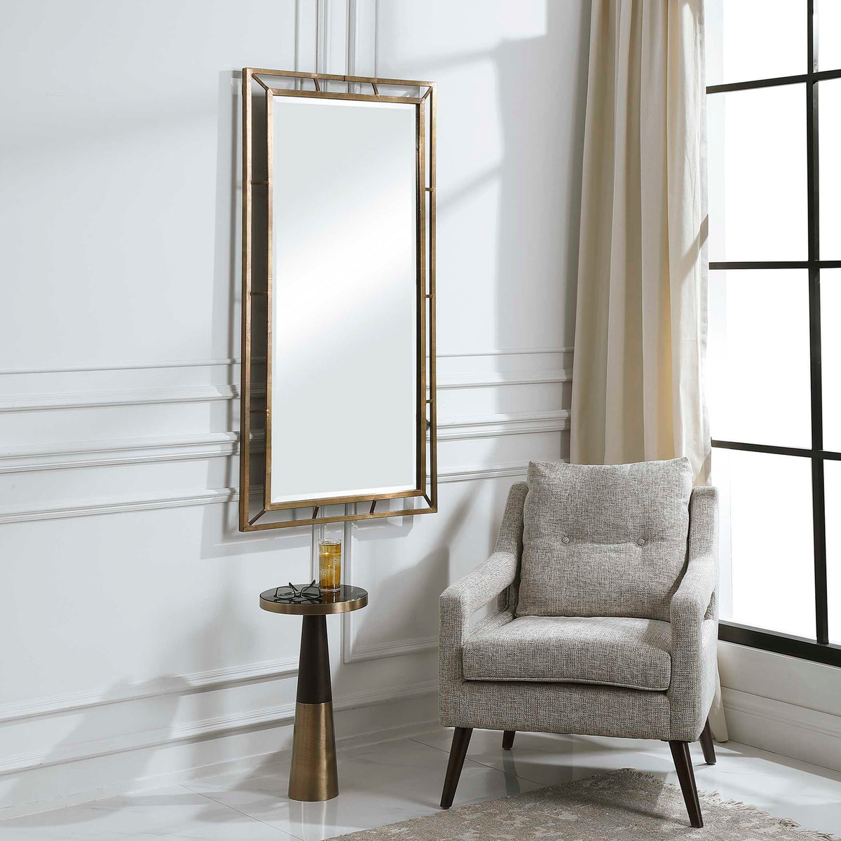 Farrow Copper Industrial Mirror - Gold by Uttermost - View 3