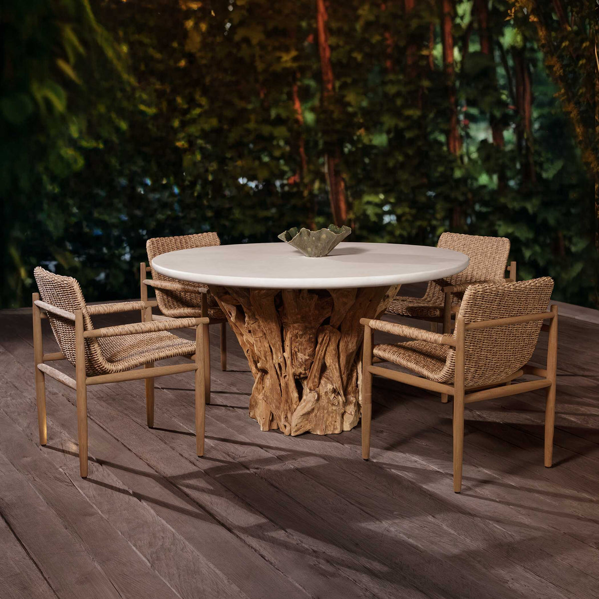 Sumba Golden Flax Outdoor Dining Chair - Light Brown by Uttermost - View 7