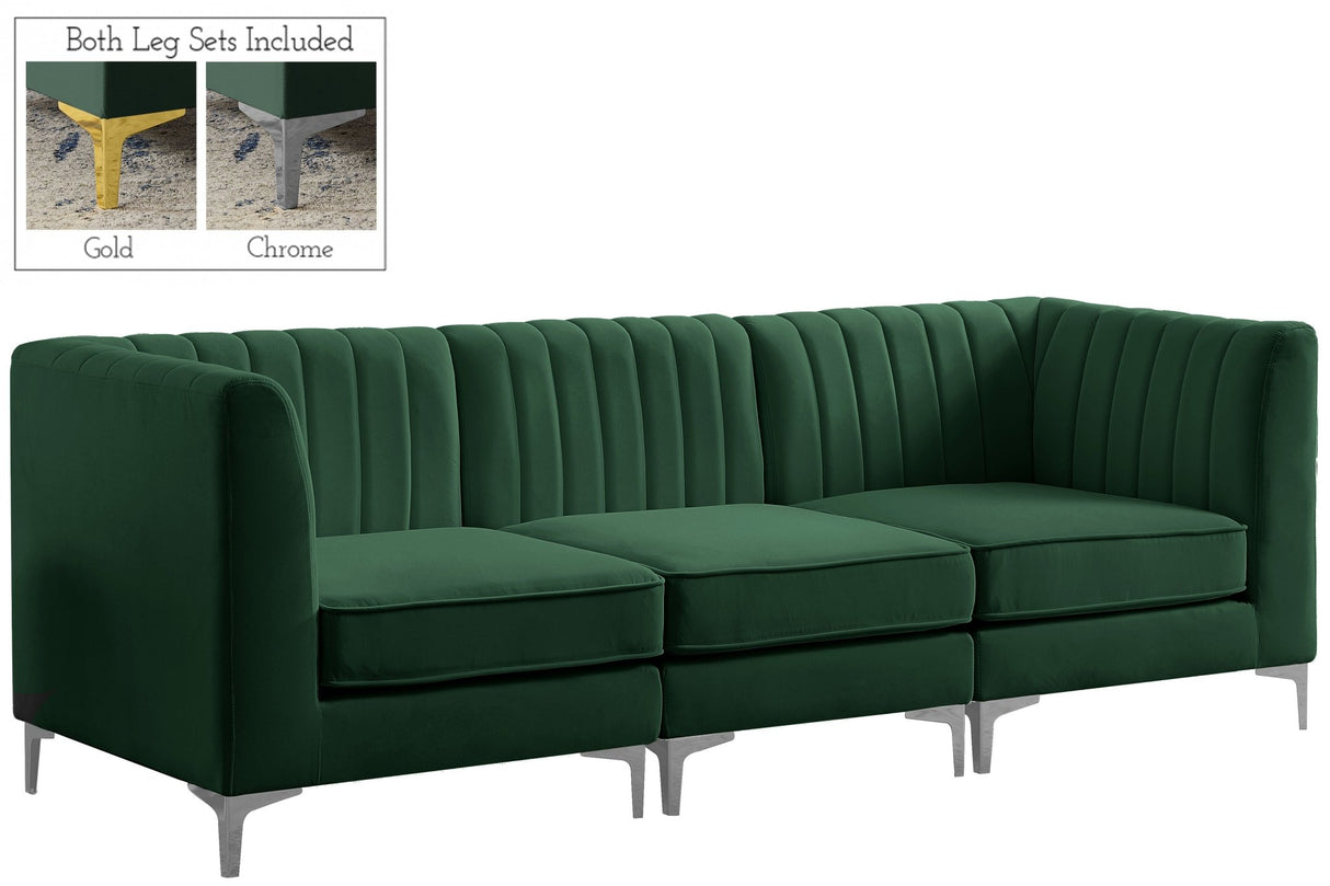 Alina - Modular Sectional 3 Piece - Green | Home Elegance USA