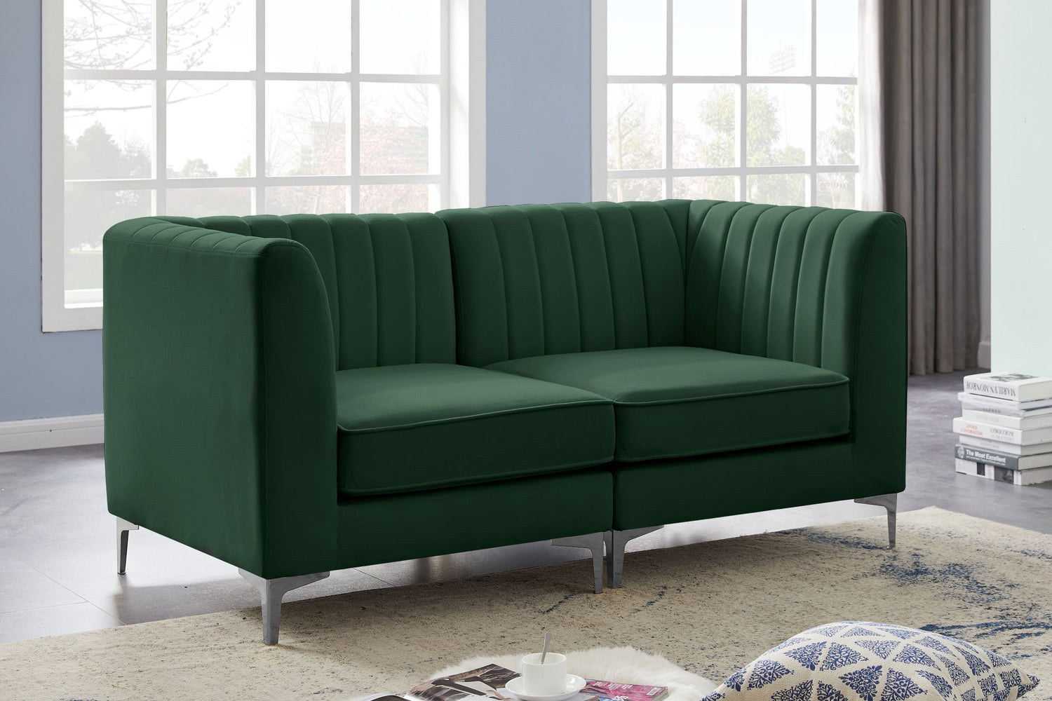 Alina - Modular Sectional - Green - Fabric | Home Elegance USA