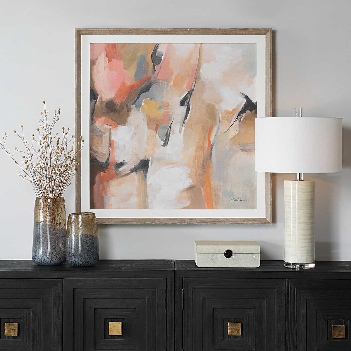 Uphill Framed Abstract Print - Light Brown by Uttermost - View 2