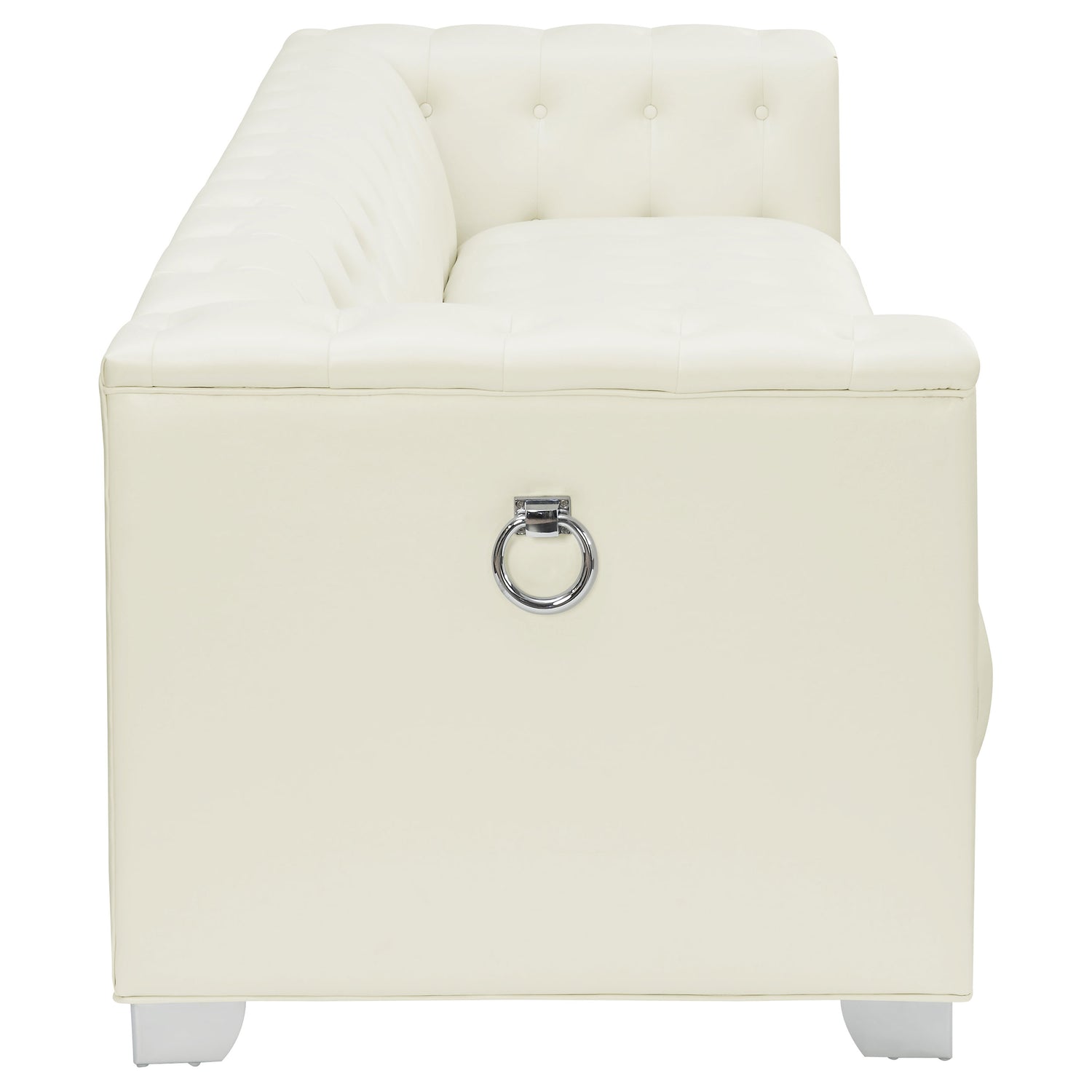Sofa - Chaviano Tufted Upholstered Sofa Pearl White