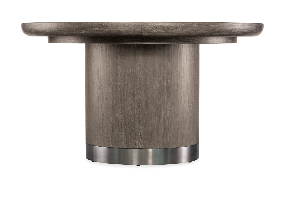 Modern Mood Round Dining Table With 1-18" Leaf - Dark Brown / Dark Gray by Hooker Furniture - View 1