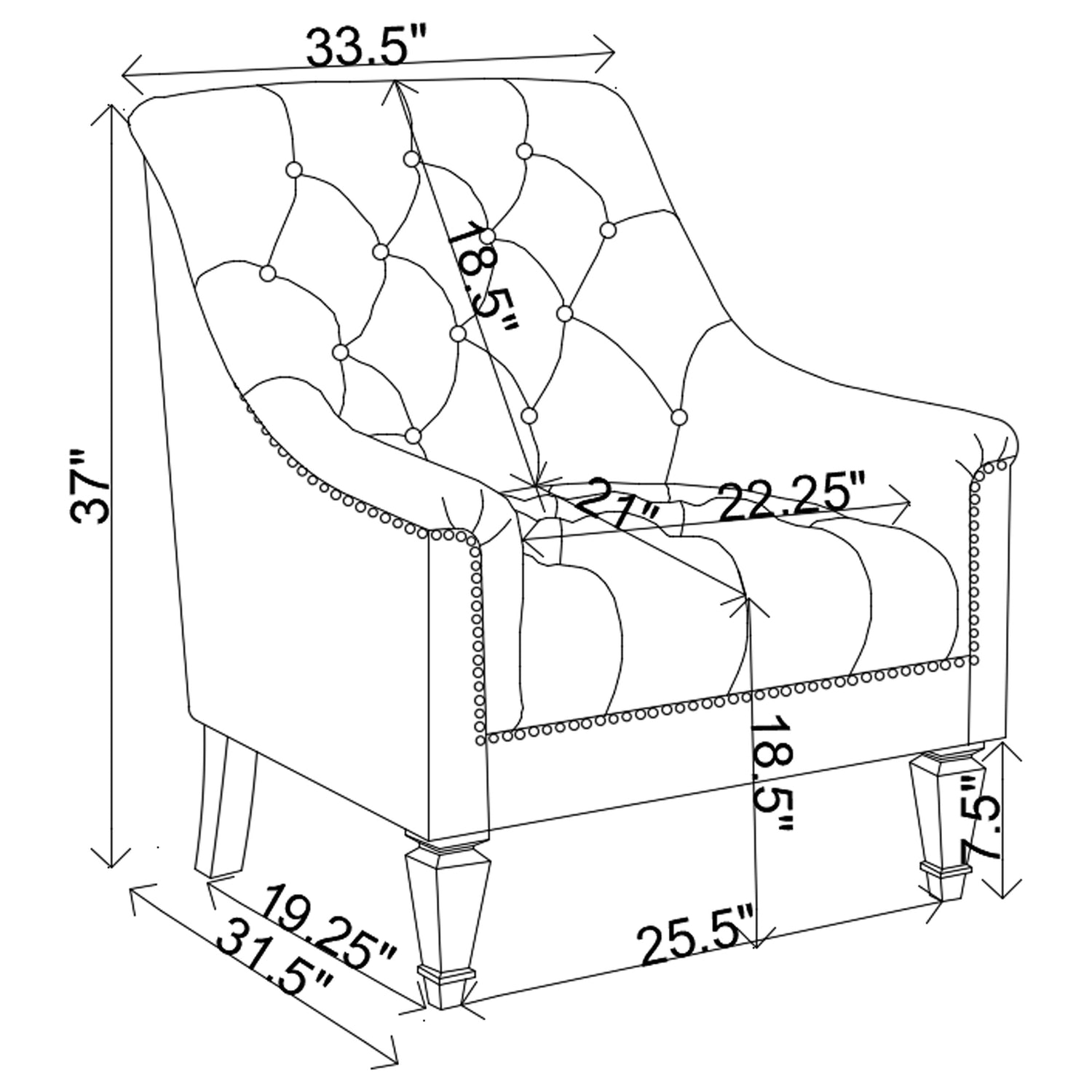 Chair - Avonlea Sloped Arm Upholstered Chair Grey