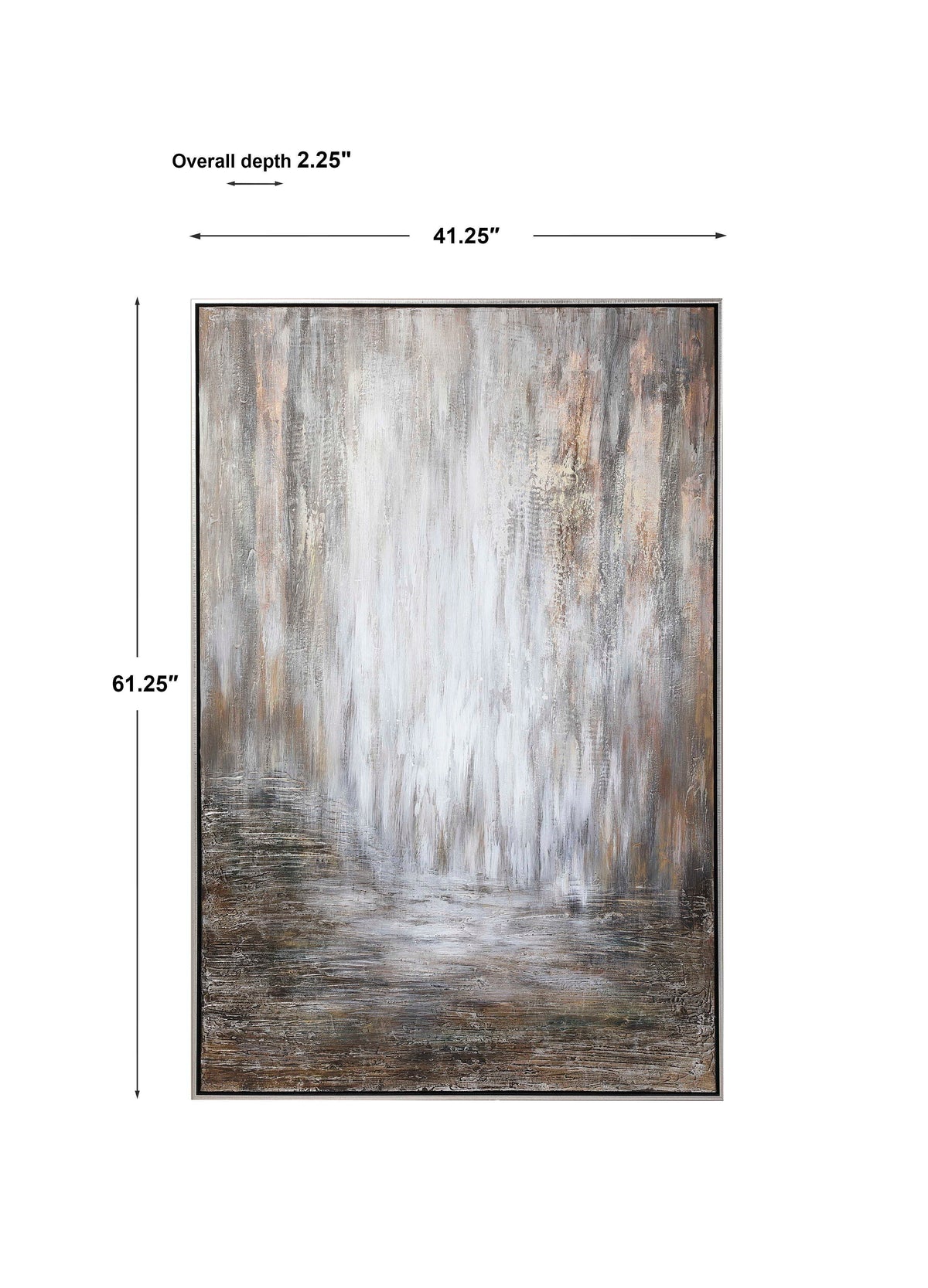 Desert Rain Hand Painted Abstract Art - Gray / Light Brown by Uttermost - View 7