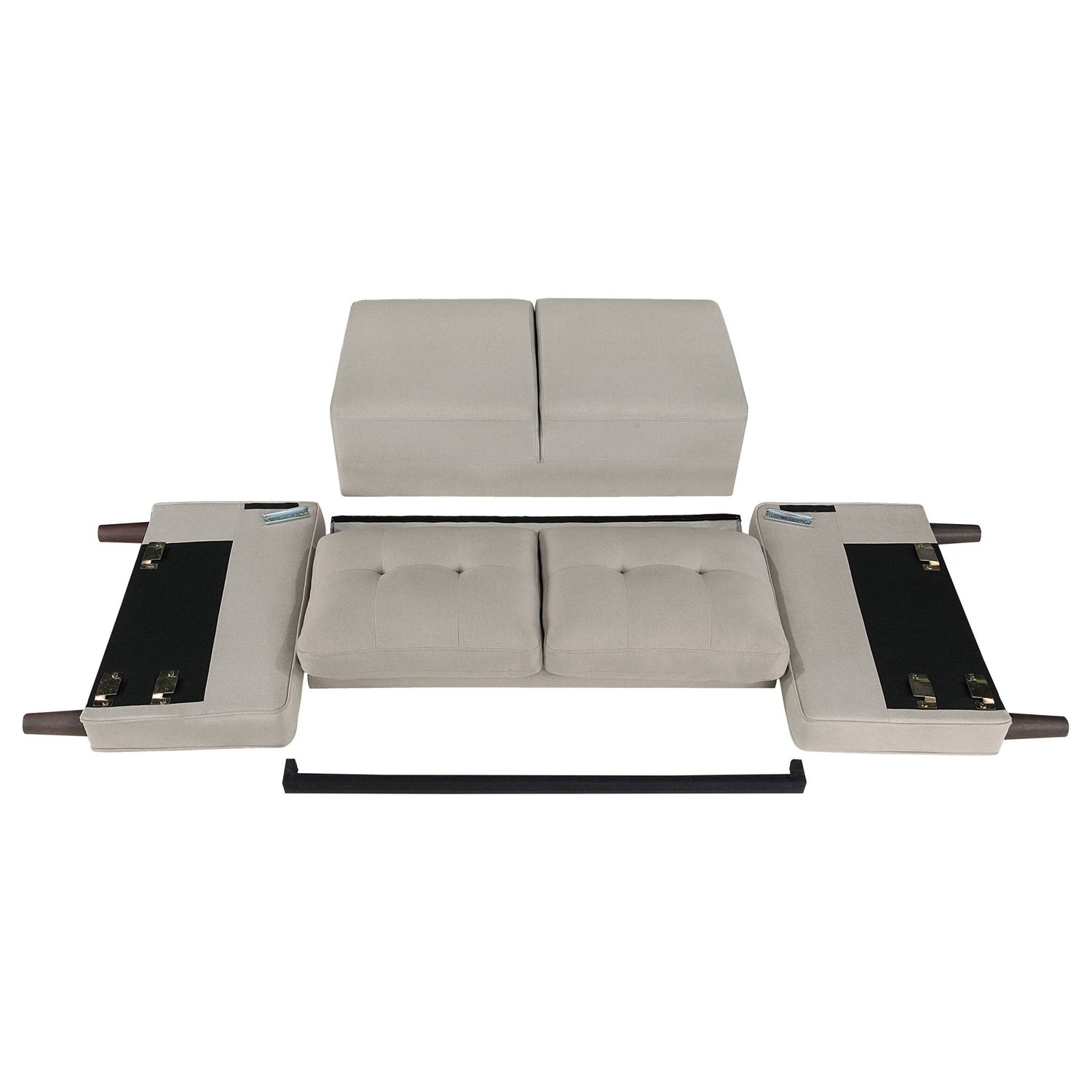 Bowen 2 - piece Upholstered Track Arms Tufted Sofa Set Beige | Coaster | Home Elegance USA