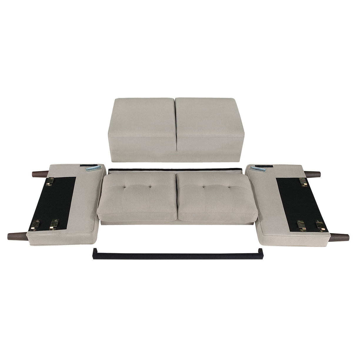 Loveseat  - Bowen Upholstered Track Arms Tufted Loveseat Beige