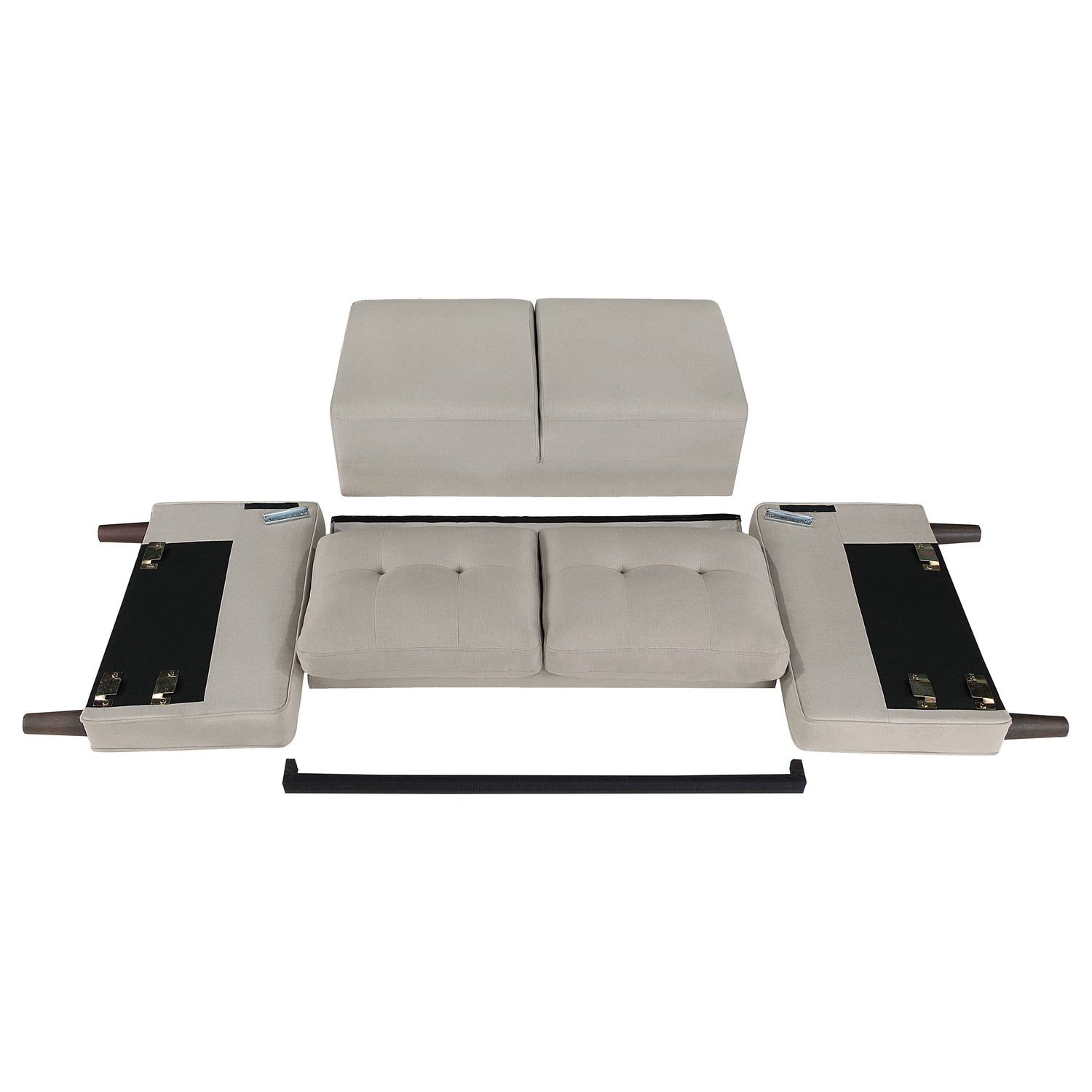 Loveseat  - Bowen Upholstered Track Arms Tufted Loveseat Beige