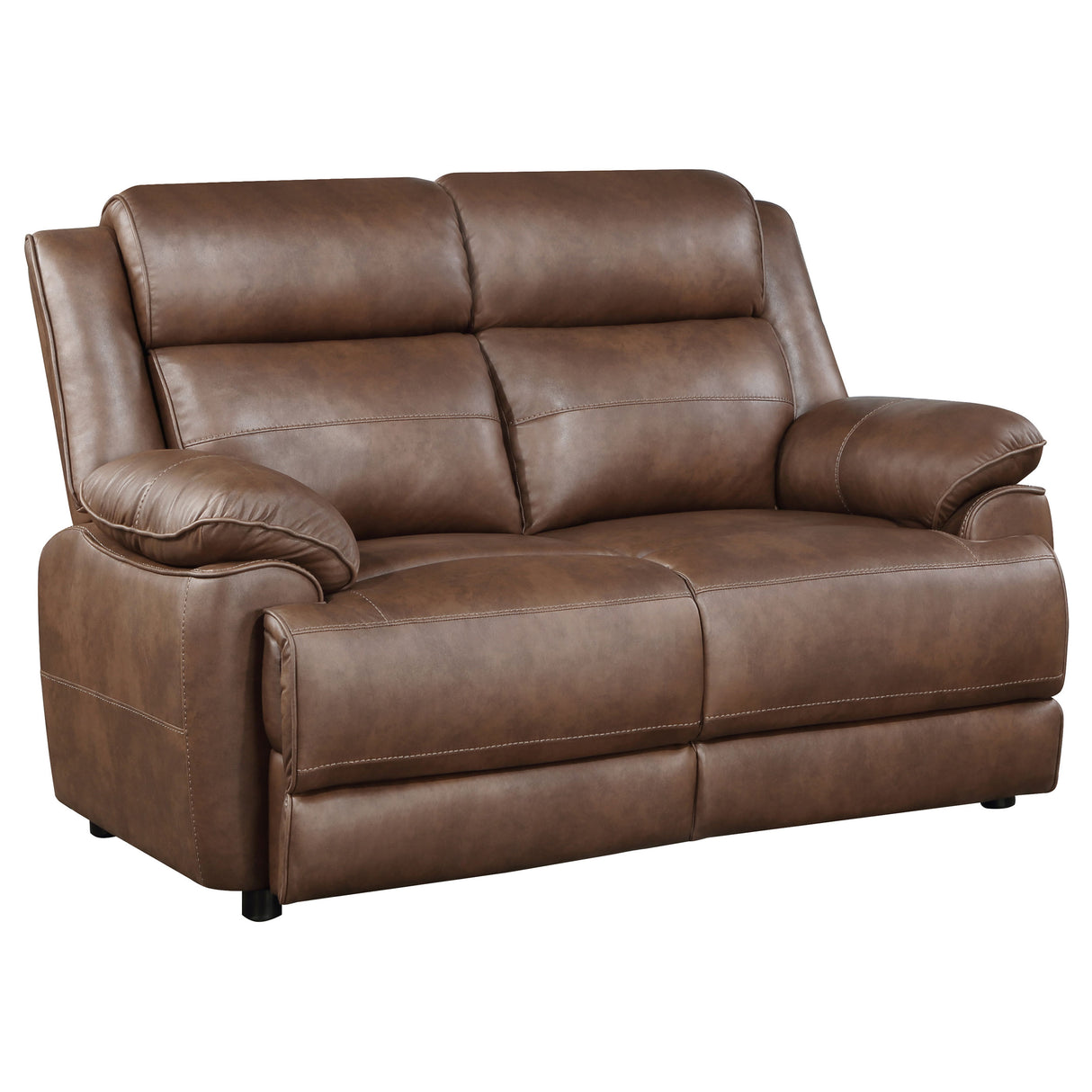 Loveseat - Ellington Upholstered Padded Arm Loveseat Dark Brown
