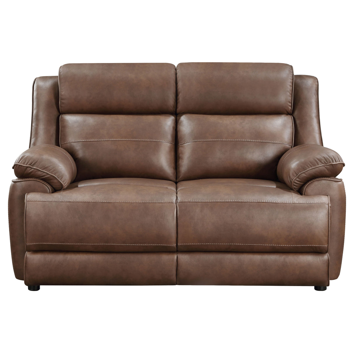 Loveseat - Ellington Upholstered Padded Arm Loveseat Dark Brown