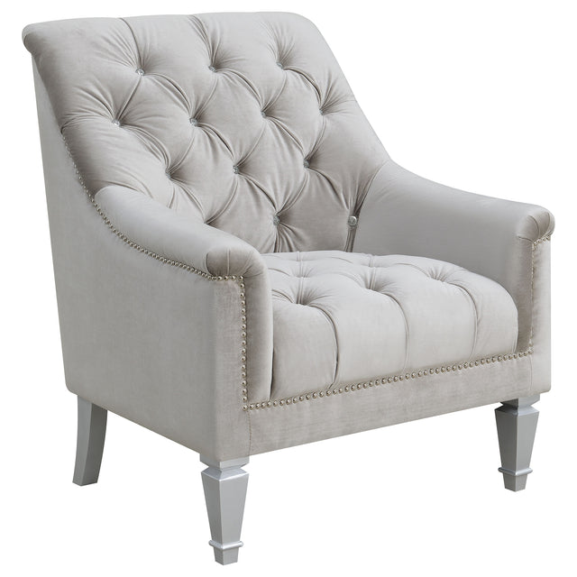 Chair - Avonlea Sloped Arm Tufted Chair Grey